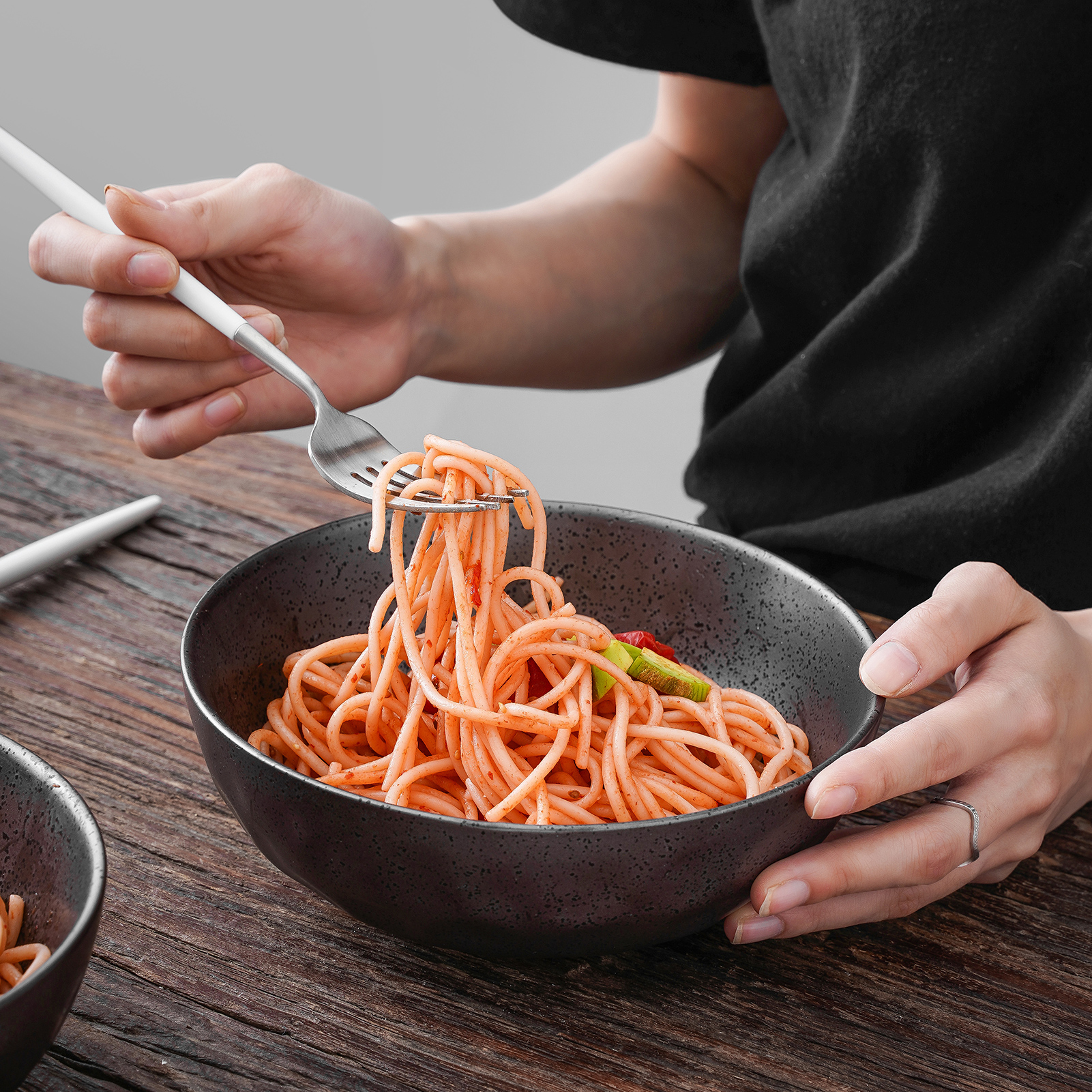 Large Salad Pasta Serving Bowls - Vicrays Ceramic Wide Shallow Bowls Set 47  Ounces Big Dinner Plates Bowls Porcelain 10 Inch Low Flat Design Blue Soup