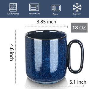 vicrays Jumbo Soup Mug Coffee Large - Ceramic Wide Oversized Extra Big  Handle Bowls Latte Friends Mug Set Gaint Cereal Oatmeal Cappuccino Cup Set  27 oz : : Home