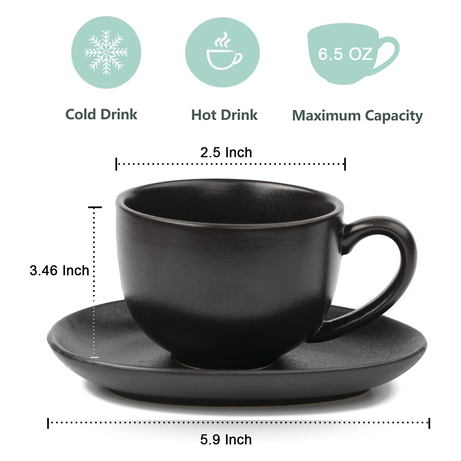 vicrays Jumbo Soup Mug Coffee Large - Ceramic Wide Oversized Extra Big  Handle Bowls Latte Friends Mug Set Gaint Cereal Oatmeal Cappuccino Cup Set  27 oz : : Home