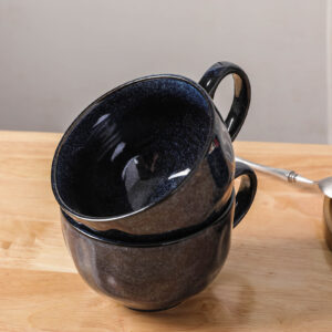 Large Pottery Coffee Mug 24 oz - Jumbo Tea Cup - Oversized Ceramic Soup Mug  with Handle - 1 Pcs (Green to Blue) 