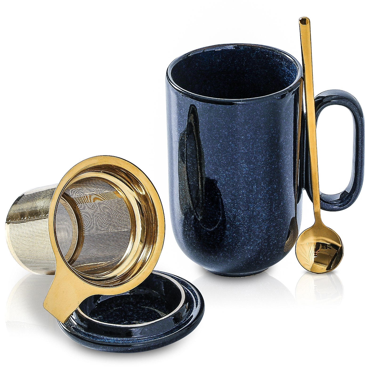 Ceramic Stacking Coffee Mug Tea Cup Dishwasher Safe Set Of 6 Large