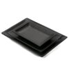 VICRAYS Ceramic Rectangle Serving Platters – 12″ 10″ 8″ Porcelain Serving Platters for Party, BBQ, Serving Trays Serving Plates for Appetizers, Sushi, Restaurant, Dessert Shop, Set of 3 (Black)