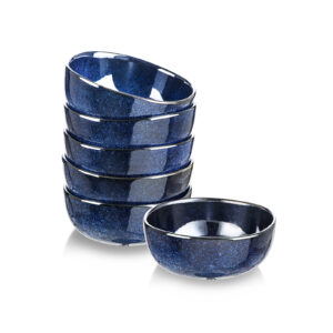 Vicrays Ceramic Small Dessert Bowls Set - 10 oz, Set of 6, Microwave, Oven  and Dishwasher Safe, for Rice, Ice Cream, Soup, Snacks, Cereal, Chili, Side  Dishes etc, Kitchen Bowls Set(Starry Blue) 