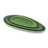 Large Oval Serving Platters, 16″/14″/10″ Porcelain Serving Platters for Party, BBQ,Stackable Serving Trays Serving Plates for Appetizers, Sushi, Restaurant, Dessert Shop, Set of 3 (Green)