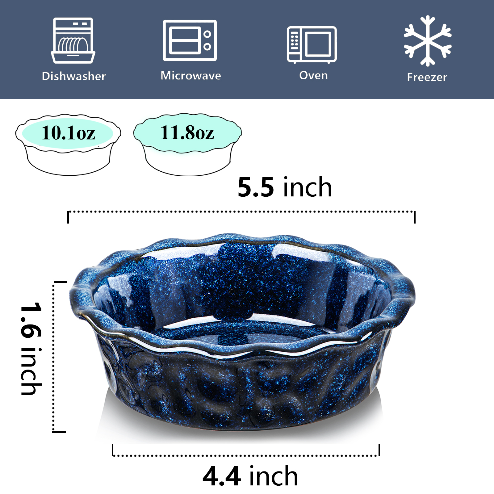 Vicrays Casserole Dish with Lid - Ceramic Lasagna Pan Deep 2 Quart Round  Baking Dishes Covered Bakeware for Oven Safe Serving Dish with Handles for  Party Dinner Banquet Daily Use (Starry Blue) 